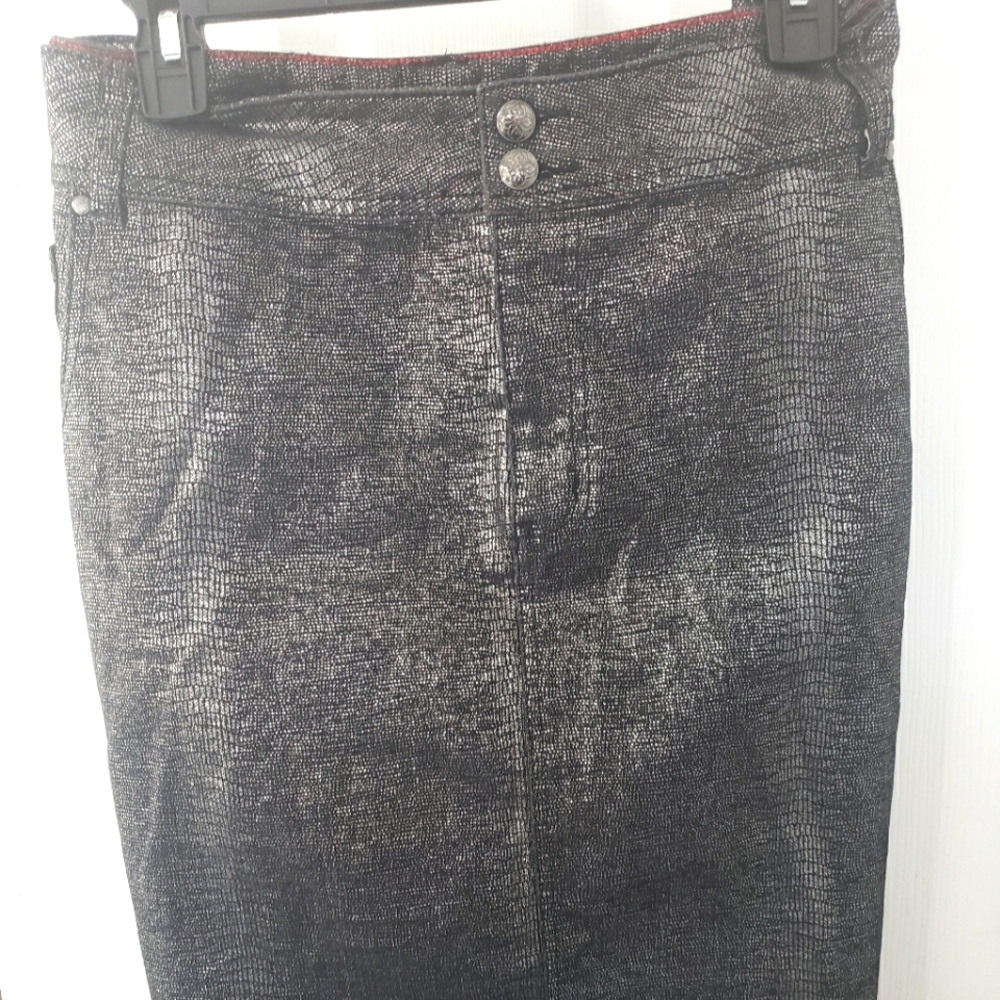 Metallic silver and black vintage Lane Bryant Skirt
